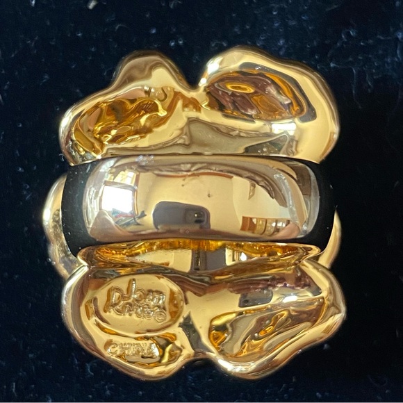 Vintage QVC Joan Rivers Classics Collection Black Glam Rose Ring Size 8 - Picture 5 of 6